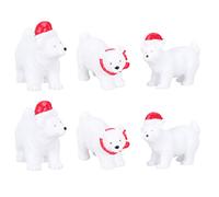 VOSAREA 6pièces Décoration De Noël Ours Polaire Miniature Ornements Créatifs pour Bureau Et Maison pour Et Décorations De Fête
