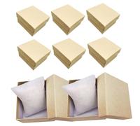 VOSAREA 8 pièces Boîte de Rangement Papier Kraft Organisateur de Montres et Bijoux avec Coussin Amovible Étui de Conservation Léger pour Montre et Accessoires Pratique