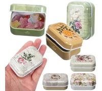 VOSAREA 8 pièces Boîte Vintage avec Couvercle Sécurisé Lot de Petites Boîtes Rétro pour Bijoux et Objets Rangement Compact et Portable pour Décoration et Artisanat