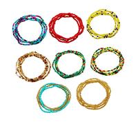 VOSAREA 8 Pièces Chaînes de Perles Multicolores Ensemble de Bijoux pour Bikinis et Festivals