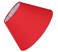 VOSAREA Abat-jour en Tissu Rétro Cylindrique, Diamètre Moyen, Coloris Rouge, Compatible Douille E27, pour Lampe de Bureau et Éclairage Intérieur, Diffuseur Lumineux pour Maison, Hôtel,