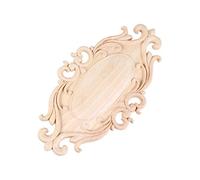 VOSAREA Applique Naturelles Beige en Bois Sculpté Non Peint Style Européen Incrustations Décoratives Motifs Sculptés en Coin pour Décoration Porte Intérieure