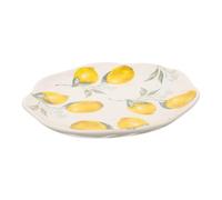 VOSAREA Assiette Céramique Décorative Citron Plateau de Service pour Fruits et Desserts Design Unique Surface Lisse Facile à Nettoyer pour Restaurant et Maison