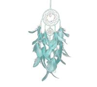 VOSAREA Attrape-rêves Vert en Fil de Laine avec Plumage, Décoration Murale Créative pour Salon et Mariage, Piégeage des Rêves, Ornement Suspendu Élégant