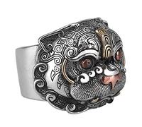 VOSAREA Bague Pi Yao Cuivre Anneau de Richesse Feng Shui Accessoire Vintage pour Hommes et Femmes