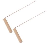 VOSAREA Baguettes de Sourcier en Laiton Manche en Bois Longues Baguettes de Sourcier pour L’Extérieur Outil de Détection pour Chasse Camping et Recherche D’Eau Accessoire Camping
