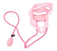 VOSAREA Bande Raffermissante Gonflable Visage Structure Gonflable Ajustable en Tissu Rose Forme Pratique pour Lifting et Double Menton