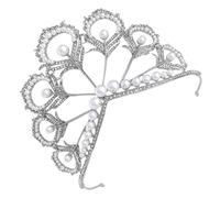 VOSAREA Bandeau de Mariage en Alliage Argenté Couronne en Perles, Accessoire Cheveux Mariée Élégant et Facile à Porter pour Scènes et Fêtes