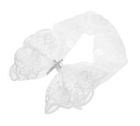 VOSAREA Bandeau et Ajustement Sécurisé Bébé Fille Nœud et Croix en Dentelle Blanche Doux pour Présents et Cérémonies Religieuses