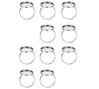 VOSAREA Base Annulaire Réglable pour Fabrication de Bijoux 10 Pièces et Finition Soignée en Acier Inoxydable Argenté Accessoires Robustes DIY