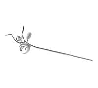 VOSAREA Bâtonnet Capillaire Argenté en Alliage et Plastique, Structure Simple et Longueur Adaptée, Accessoire Coiffure Élégant pour Chignon Bouclé Lors D'une Soirée Vintage