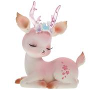 Vosarea Bébé Cerf Figurine Gâteau Topper Mini Statue Rennes De Biche Faon Décor Miniature Animal des Bois Table De Bureau Décoration Ornement pour Bébé Douche D' Anniversaire Fée Jardin