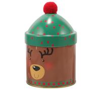 VOSAREA Bocal à Bonbons de Noël en Métal avec Couvercle, Contenant Sûr pour Snacks, Design Créatif de Fête, pour Partager en Famille ou Entre Amis