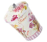 VOSAREA Boîte à Bonbons en Fer Poignée, Motif Fleur, Facile à Utiliser, Grosse Capacité pour Rangement et Décoration, pour Conserver Biscuits et Snacks