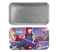 VOSAREA Boîte Compartimentée en Métal pour Médiators, Accessoire de Rangement pour Guitaristes, Adaptée aux Guitares Électriques et Acoustiques