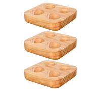 VOSAREA Boîte de Conservation des Œufs et Grosse Capacité pour Réfrigérateur 3pcs 4 Emplacements Double Rangée en Bois de Caoutchouc Optimisation de L'espace Cuisine