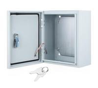 VOSAREA Boîte de Jonction Extérieure Armoire Épaisse en Acier Inoxydable Blanc, Coffret Électrique Étanche Contrôle de Distribution de Puissance à Serrure Longue pour Installation Murale