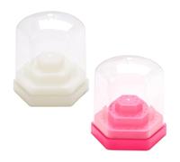 VOSAREA Boîte de Rangement pour Forets à Ongles 48 Trous Hexagonaux, Support en Acier Tungstène et Céramique, Organisateur Pratique pour Outils Nail Art en Salon Domicile