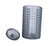 VOSAREA Boîte De Rangement Transparent pour Coton Et Cotons-tiges Organiseur Élégant avec Motif Diamant pour Salle De Bain Et Coiffeuse