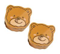 VOSAREA Boîtes à Biscuits Couvercle Lot De 2 Boîtes En Métal Ours Pour Pâtisseries Et Bonbons Pratiques Pour Événements Festifs Et Rangement D’objets