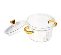 VOSAREA Bol à Soupe Verre avec Couvercle Bol Vapeur Transparent pour Œufs et Cuisson Vapeur Gradué pour Cuisson et Pratique