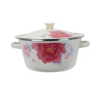 VOSAREA Bol Avec Couvercle Bassin De Rangement Épais Pour Soupe Et Légumes Bol De Préparation à Double Anse Pour Usage Domestique Design Rétro Et Facile à Nettoyer