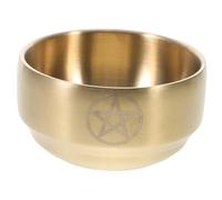 VOSAREA Bol D'offrande en Laiton Doré Pentagramme, Décoration Unique pour Autel de Contemplation, Artisanat Exquis et Usage Multifonctionnel, Objet de Décoration Spirituelle