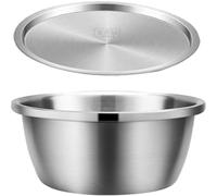 VOSAREA Bol Mélangeur en Acier Inoxydable Grosse Capacité Cuisine | Empilable, Léger et Portable, Usage Intérieur pour Aliments et Desserts, Finition Argentée