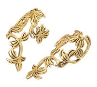 VOSAREA Boucles D’oreilles Manchettes Vintage en Alliage Couleur Vieux Or, Clips sans Perçage Design Fleurs Ajourées et Feuilles, 1 Paire pour Femmes Élégantes et Présents Raffinés