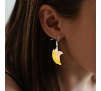 VOSAREA Boucles D’Oreilles Pendantes Banane en Résine Jaune Légères et Originales 1 Paire de Bijoux Fantaisie pour Femmes Accessoires Idéals pour Présent et Usage Quotidien