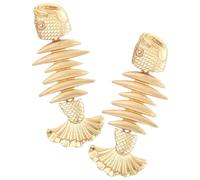 VOSAREA Boucles D'oreilles en Alliage D'arête de Poisson, Solide et Élégantes, Style Vintage Simple, pour Tenue Quotidienne ou Vacances, 1 Paire Couleur Aléatoire
