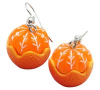 VOSAREA Boucles d'Oreilles Pendantes d'Orange Simulée Résine Couleur Jaune Vif 1 Paire Bijoux pour Femmes Accessoires Fruités pour Usage Quotidien