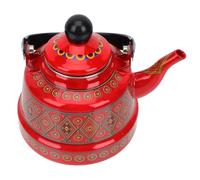 VOSAREA Bouilloire Émaillée Style Rétro Élégant Grosse Capacité Rouge Facile à Nettoyer, Compatible Cuisinière à Induction pour Théière Domestique