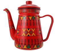 VOSAREA Bouilloire en Émail Rouge pour Induction, Pot à Eau Élégant et Facile à Tenir, Cuisine Moderne Conservation Lait