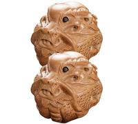 VOSAREA Boules de Massage Mains en Bois de Pêcher Sculpté Lot de 2 Boules de Roulage Traditionnelles Feng Shui, Réutilisables, Relaxation Motricité Manuelle