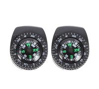 VOSAREA Boussole de Montre Portable en Acrylique et PVC 2 Pcs, Accessoire pour Camping et Randonnée en Plein Air, Couleur Noir, Détachable et Pratique