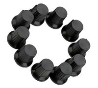 VOSAREA Boutons de Potentiomètre pour Équipement Audio en Plastique Noir, 10pcs, Résistants au Vieillissement, pour Guitare Électrique et Haut-Parleurs