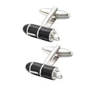 VOSAREA Boutons Manchette Homme Émail Forme Stylo Argenté Décorative avec Finition Polie Résistante et Design Mode pour Chemises Élégantes