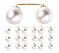 VOSAREA Broches en Alliage et Perles Imitation Ajusteur de Taille Élégant Lot de 10 Pinces à Boutons sans Couture pour Réglage D'ourlet de Jean pour Occasions Spéciales