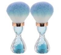 VOSAREA Brosse à Ongles Duveteuse Forme Sablier 2pcs en Plastique et Fibre Portable pour Nettoyage et Élimination Poussière des Ongles Manucure