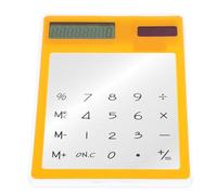 VOSAREA Calculatrice à Écran Tactile Transparente Orange avec Fonction Marche Automatique et Arrêt, en Plastique, pour Bureau et Maison