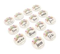 VOSAREA Cartes Mensuelles en Bois pour Bébé 14 Pièces, Accessoires Naissance Créatifs Design Élégant pour Photographie et Enregistrement Vie du -né
