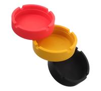 VOSAREA Cendrier Rond en Silicone Incassable Petit Récipient Pratique et Solide 3 Pièces Base Stable, Facile à Nettoyer, pour Usage Intérieur et Maison