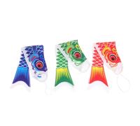VOSAREA Cerf-Volant Poisson Décoratif 3 Pièces en Satin pour Jardin | Décoration Suspendue Extérieure, Forme Poisson, Lot de 3, Style Coloré et Lumineux pour Fête Couleur Aléatoire