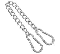 VOSAREA Chaîne en Acier Inoxydable 30cm X 4mm pour Hamac et Balançoire | Maillons Soudés sans Joint, Finition Lisse, avec 2 Mousquetons et Boucle à Ressort, pour Fixation Extérieure Style Aléatoire