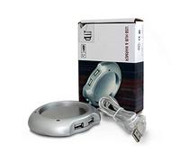 VOSAREA Chauffe Tasse USB Concentrateur USB 4 Ports Hub USB Warmer Mug Pad Port Heater Silver with Cup Chauffe-Tasse USB