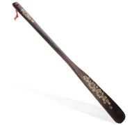 VOSAREA Chausse-pied Long Manche en Bois Foncé, Design Ergonomique | Usage Maison et Voyage, Léger et Facile à Ranger, pour Hommes et Femmes