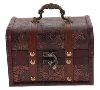 VOSAREA Coffre à Bijoux Vintage Bois Boîte De Rangement Pirate Avec Serrure Organisateur De Stockage Pour Accessoires Et Souvenirs Pour Décorations Et Mariages