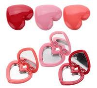 VOSAREA Coffret Maquillage Forme Cœur 8 Pots Rechargeables Miroir Intégré Plastique Léger Couleurs Assorties Rose Corail Rouge Voyage Rangement Fards à Paupières Blush Crème