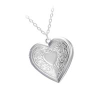 VOSAREA Collier Cadre Photo en Alliage Sculpté de Cœur Pendentif Ouvrable Délicat Bijou Saint-Valentin Présent Anniversaire Accessoire Féminin